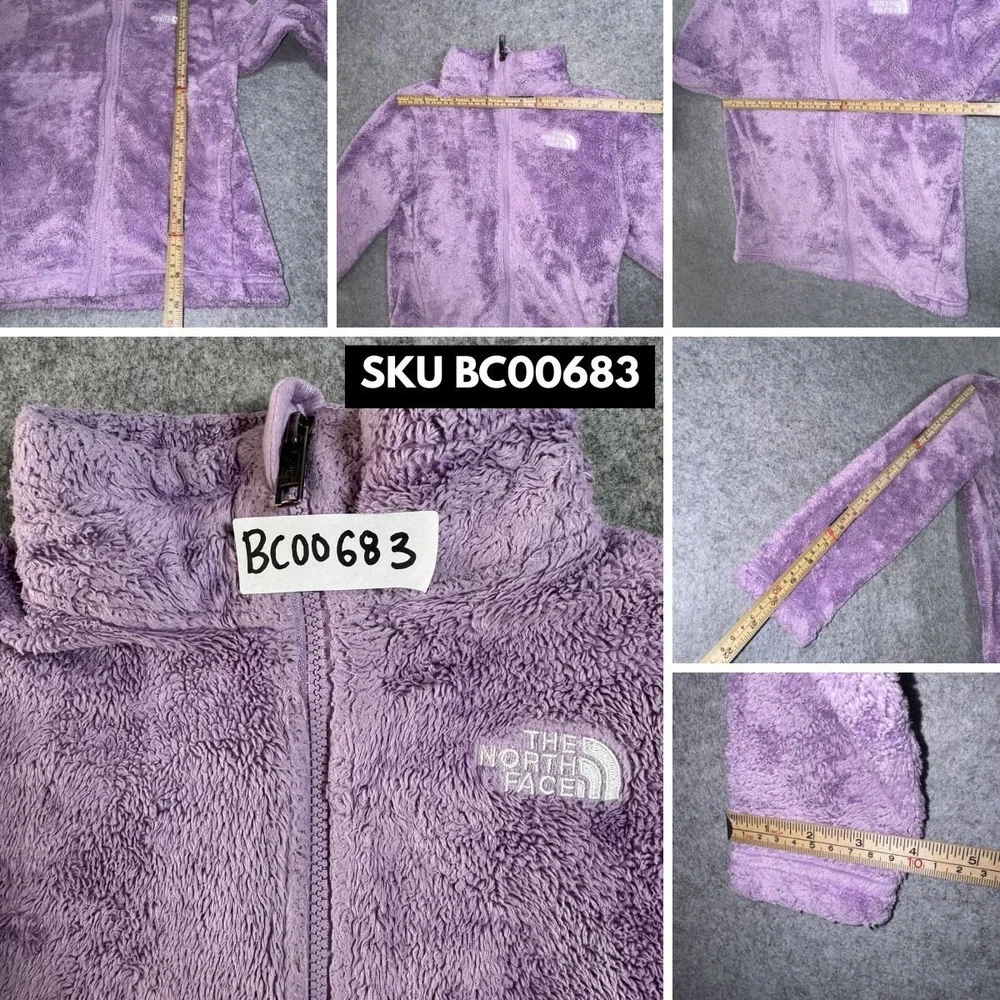 The North Face Oso Fleece Jacket Girls L (12) Purple High Pile Full Zip